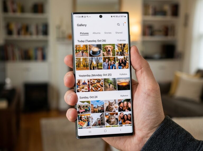 how to sort photos on samsung phone